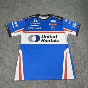 SixSix Apparel Rahal 15 Racing Shirt Men L Blue United Rentals Honda IndyCar Y2K